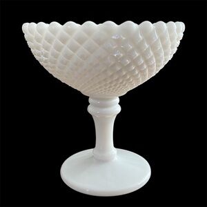 Vintage Westmorland Milk Glass Hobnail Compote Candy Dish White